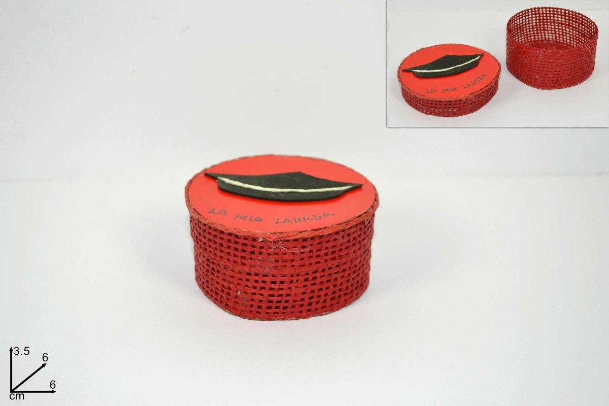 Cofanetto tondo juta laurea ROSSO