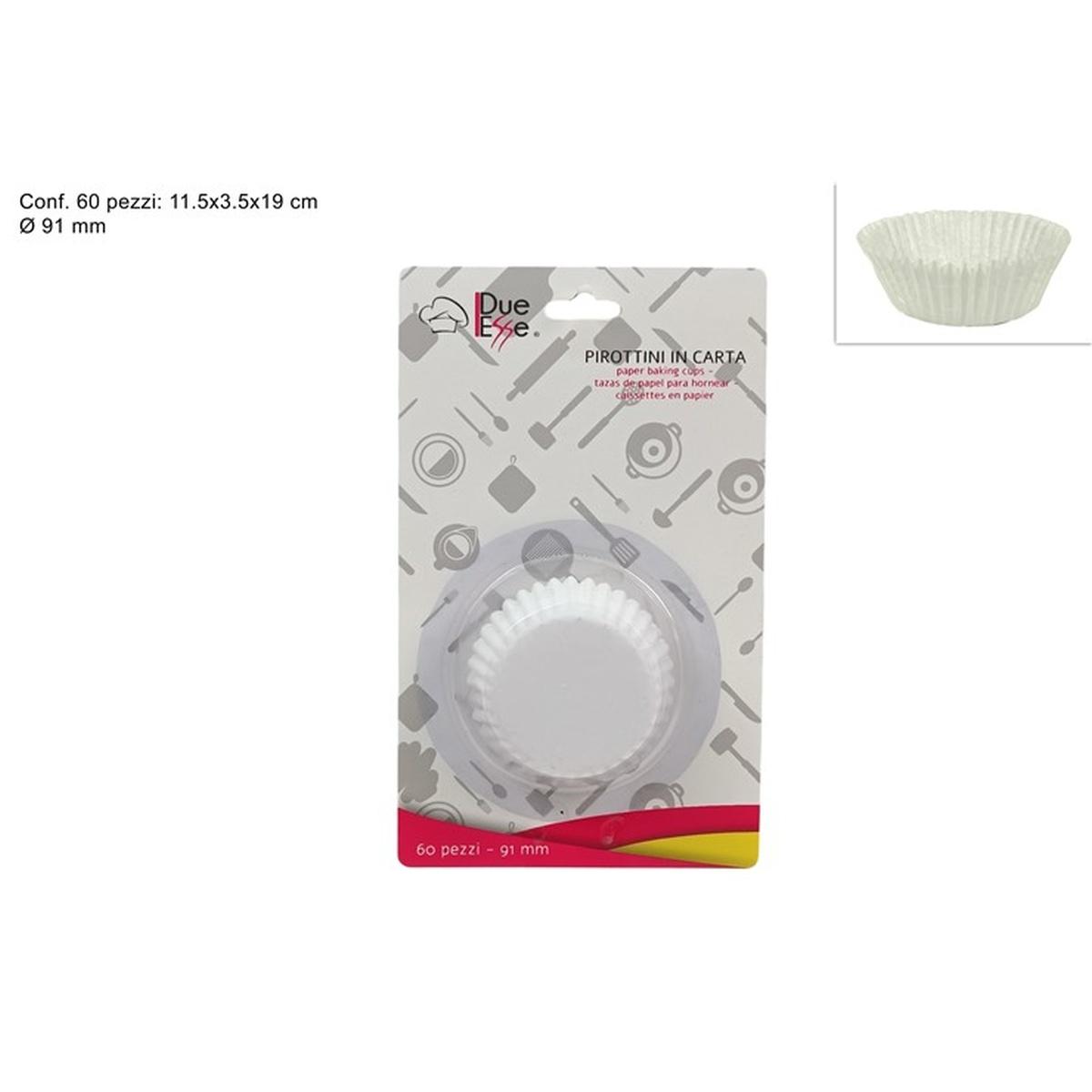 Pirottini Dolci Carta 91 mm 60pz Bianchi