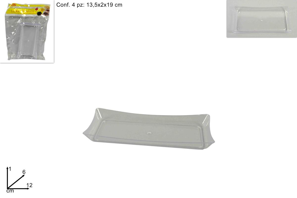Finger Food Vassoio in plast.trasp.set 4pz 12x6x1cm