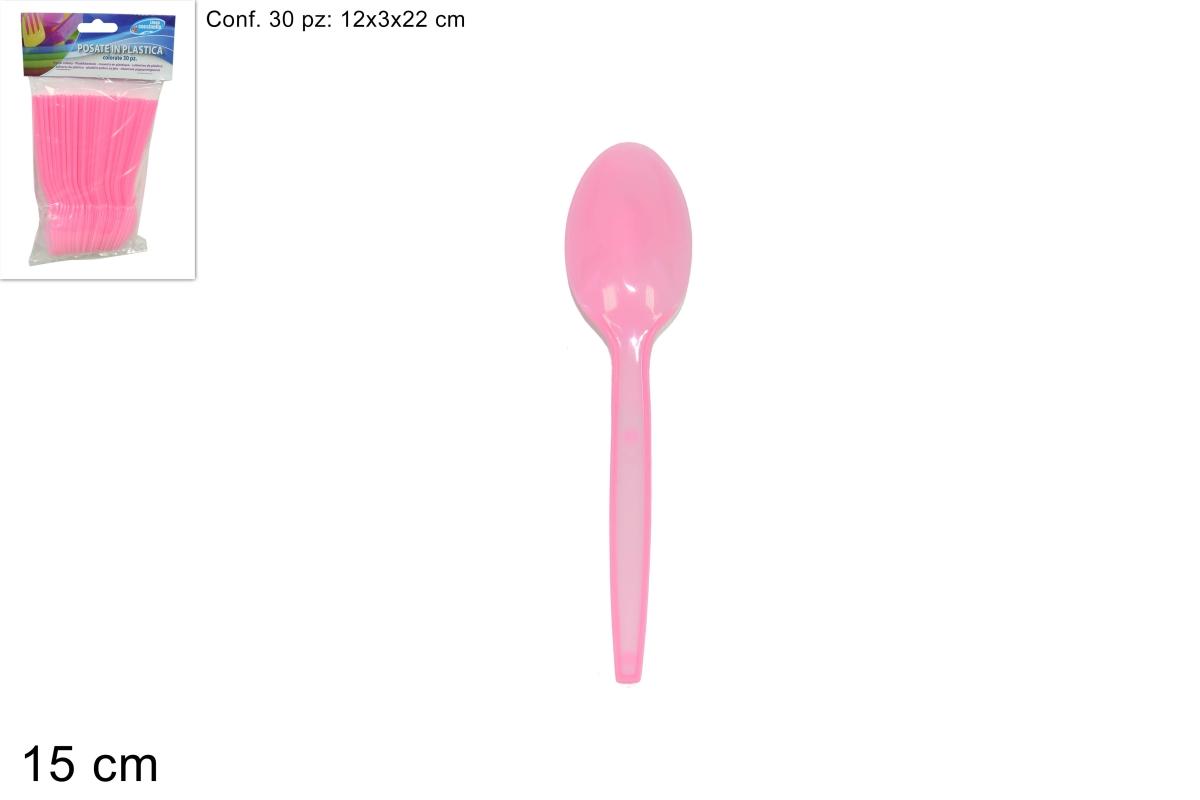 Cucchiai Plast.30 Pz Rosa