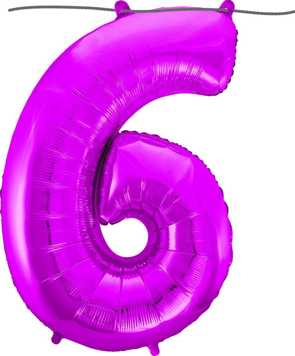 1 Pallone Numerale 6 Fucsia