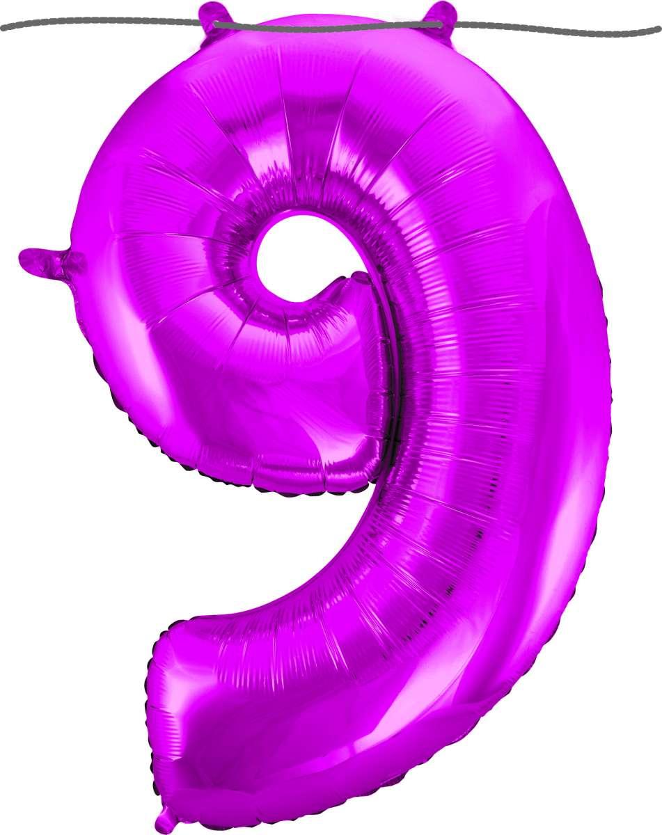1 Pallone Numerale 9 fucsia