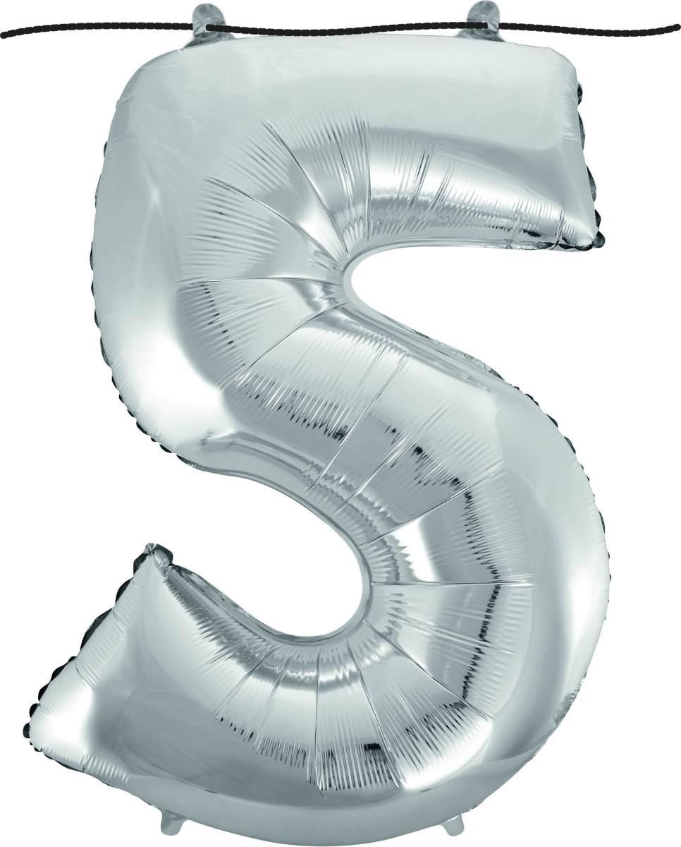 1 Pallone Numerale 5 Argento