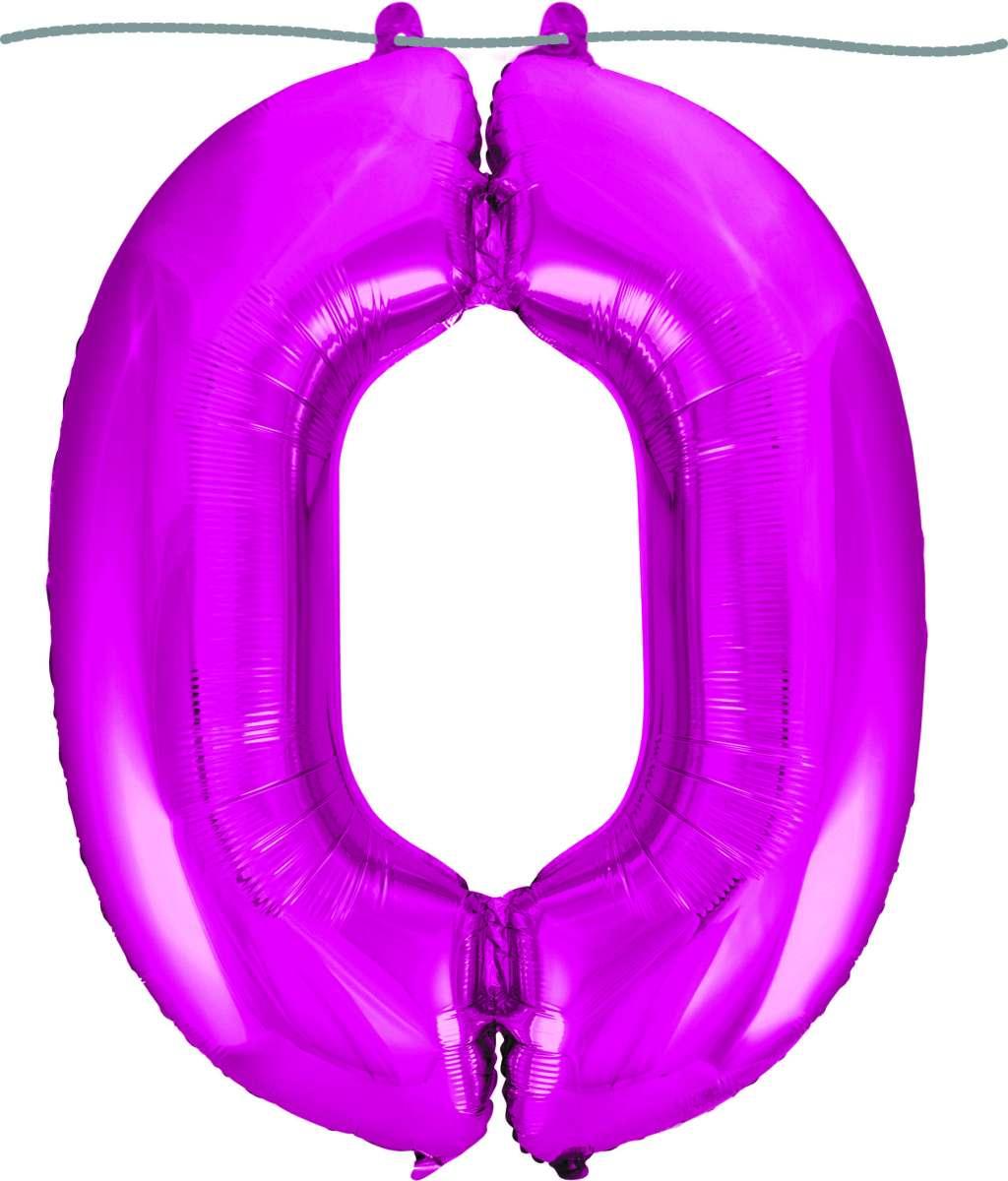 1 Pallone Numerale 0 Fucsia