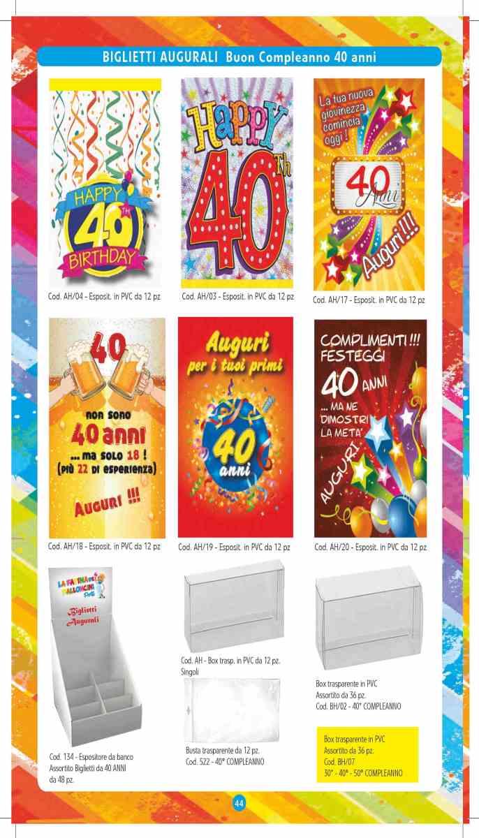 Biglietti Augurali 40° Compleanno