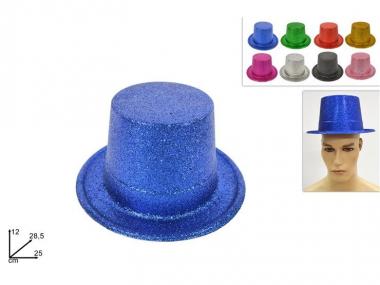 Cappello cilindro glitterato 8 colori