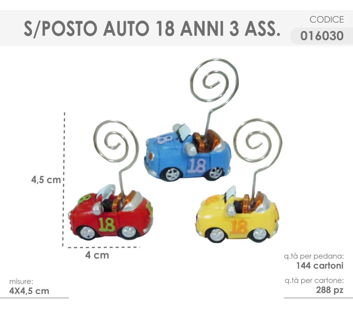 Portamessaggio auto festa 18 anni