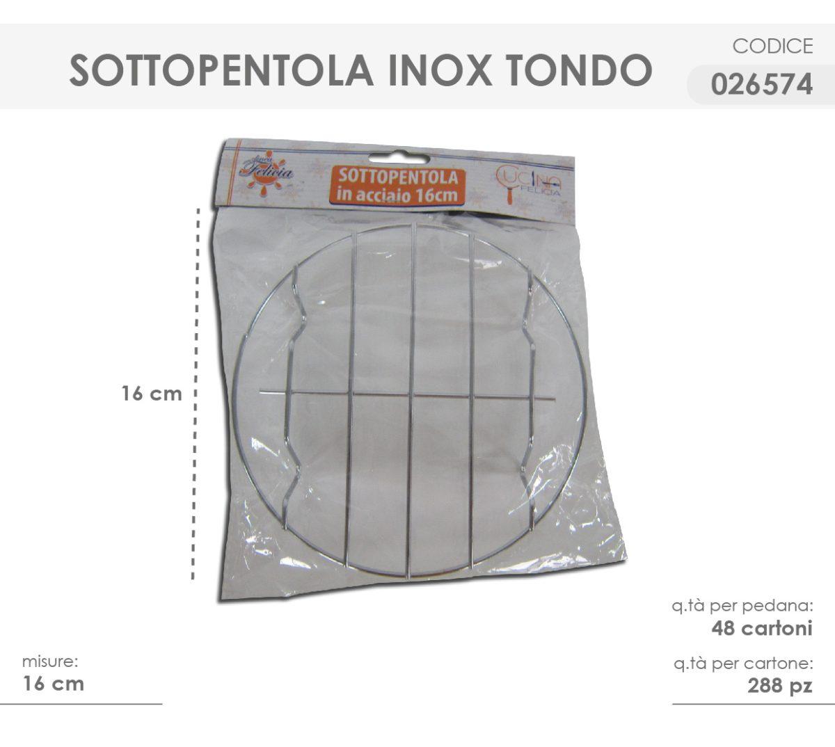Sotto Pentola in acciaio Inox 16 cm