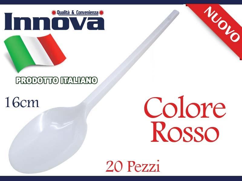 20 Cucchiai Plastica Rossa