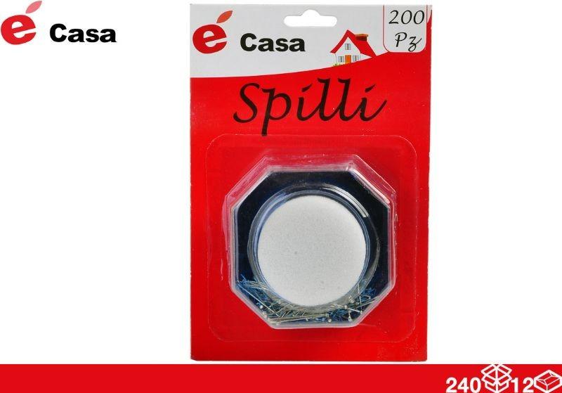 Scatola trasparente con 200 spilli