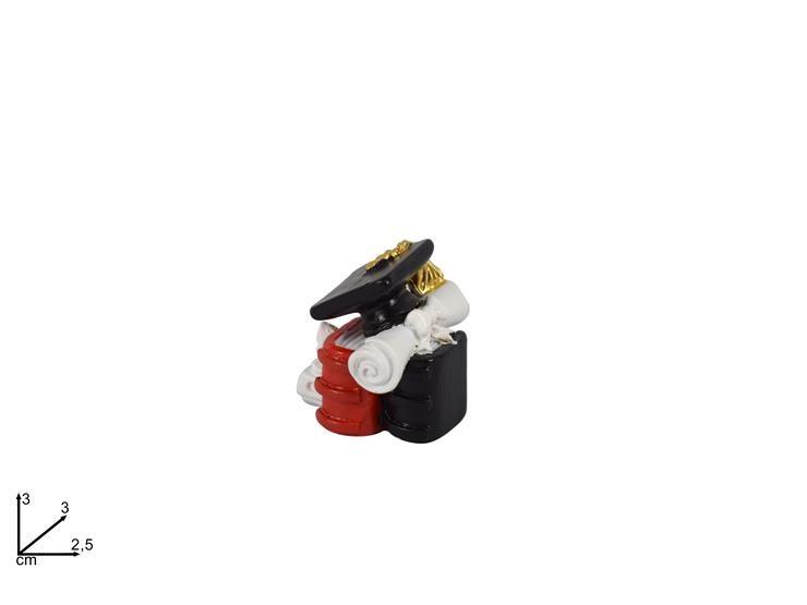 Libri con cappello ricordo laurea 3 cm
