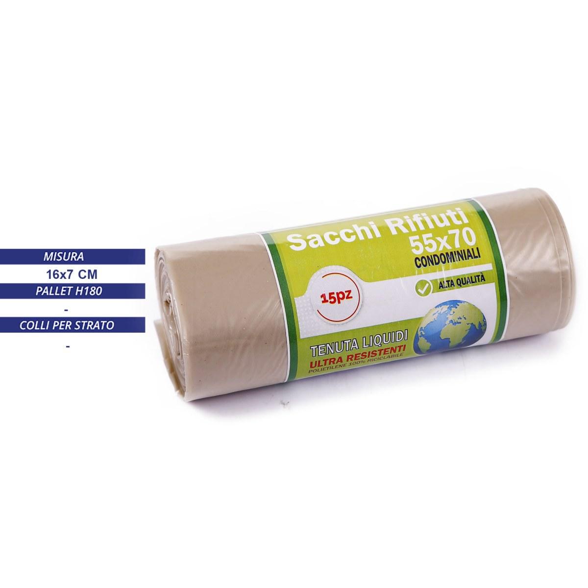 Sacchi Rotolo 15pz 55*70 Ambra