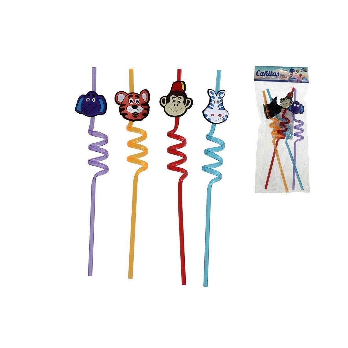Cannuccia C/Animaletti 4pz
