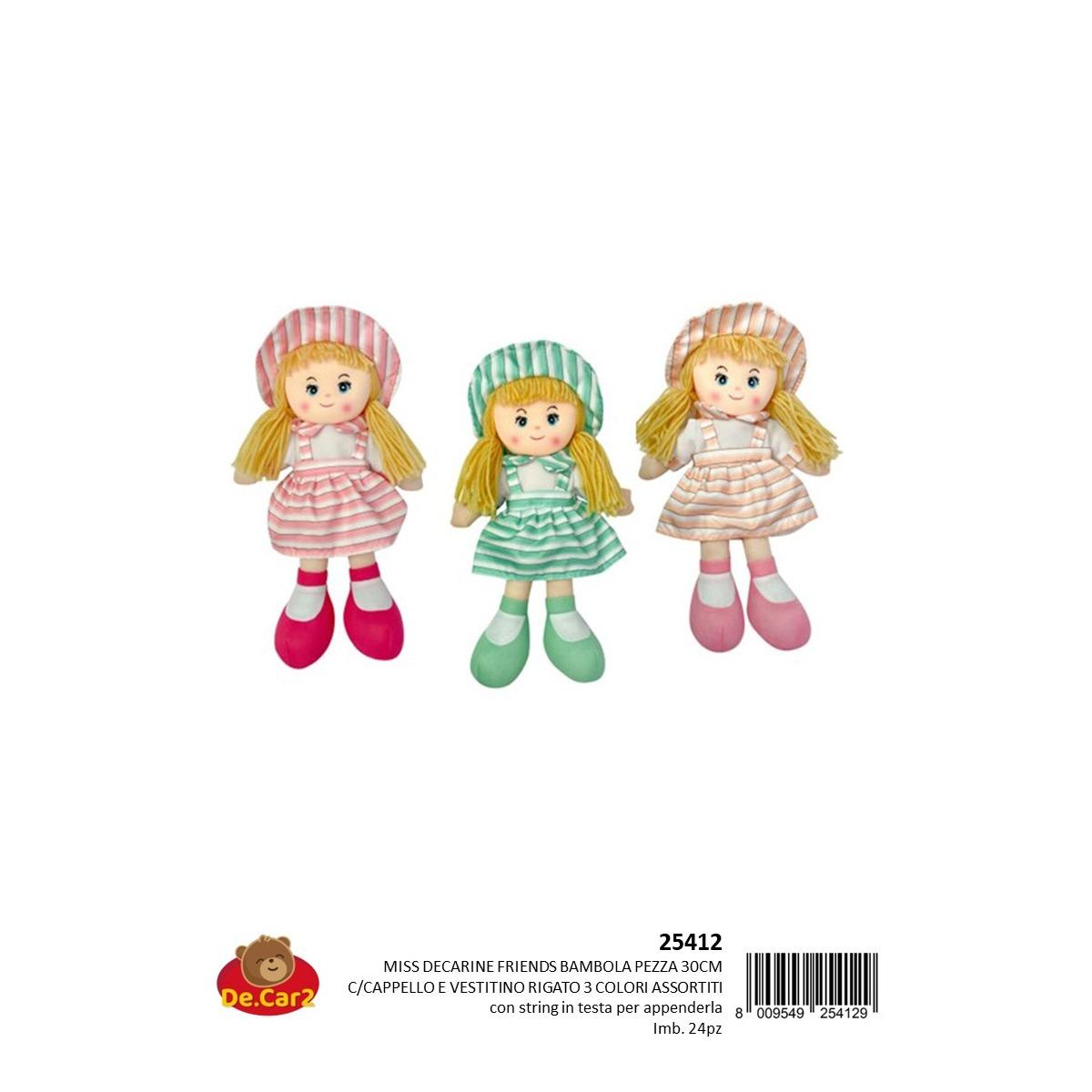 Bambola Di Pezza 30cm C/Cappello