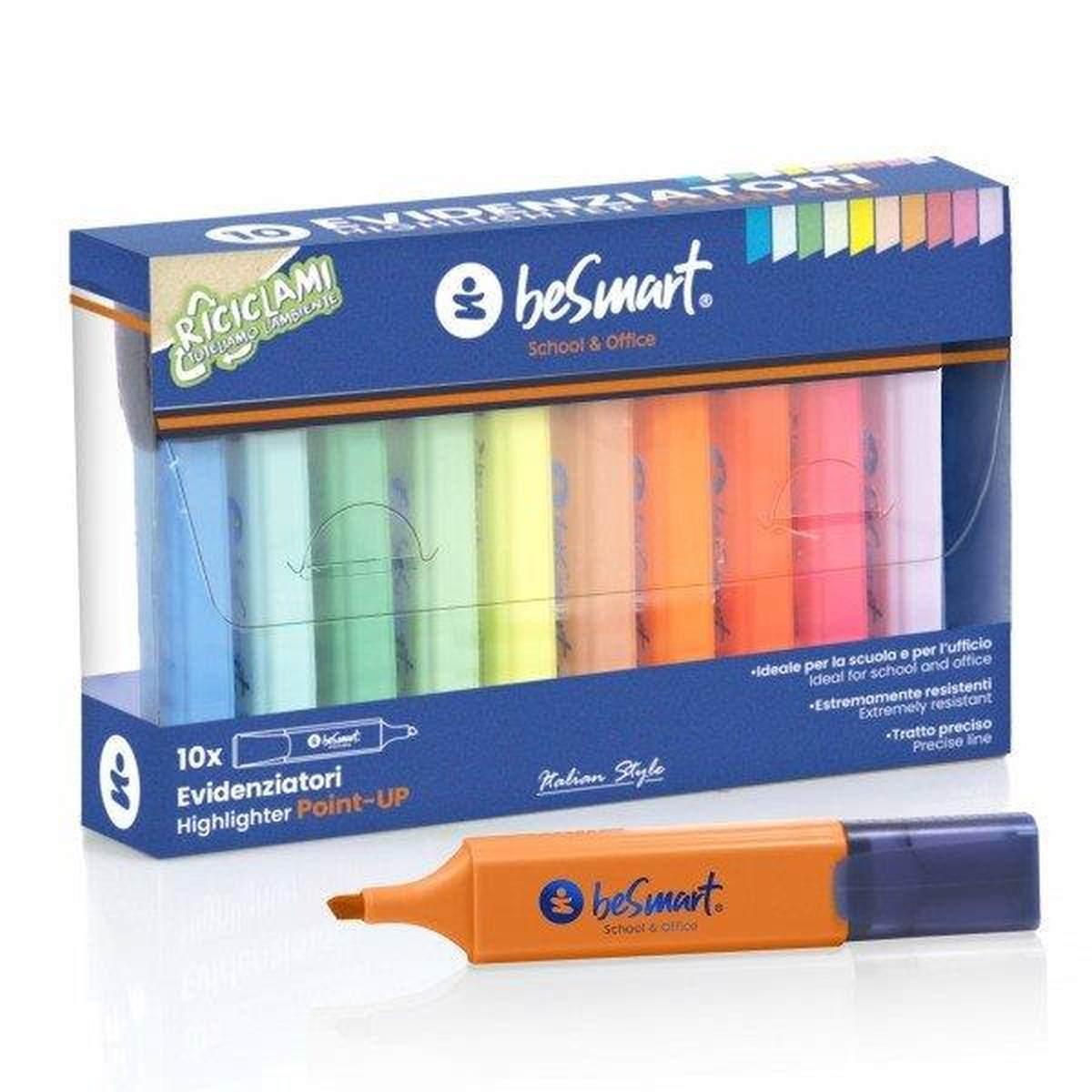 Evidenziatori Point-up Pastel-Fluo 10pz Besmart