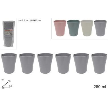 Bicchieri Plastica 280ml 6pz