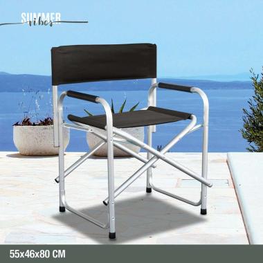 Sedia Regista Steel 600 D Nero 55*46*80