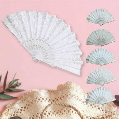 Ventaglio Fantasia Floreale Bianco 23*4