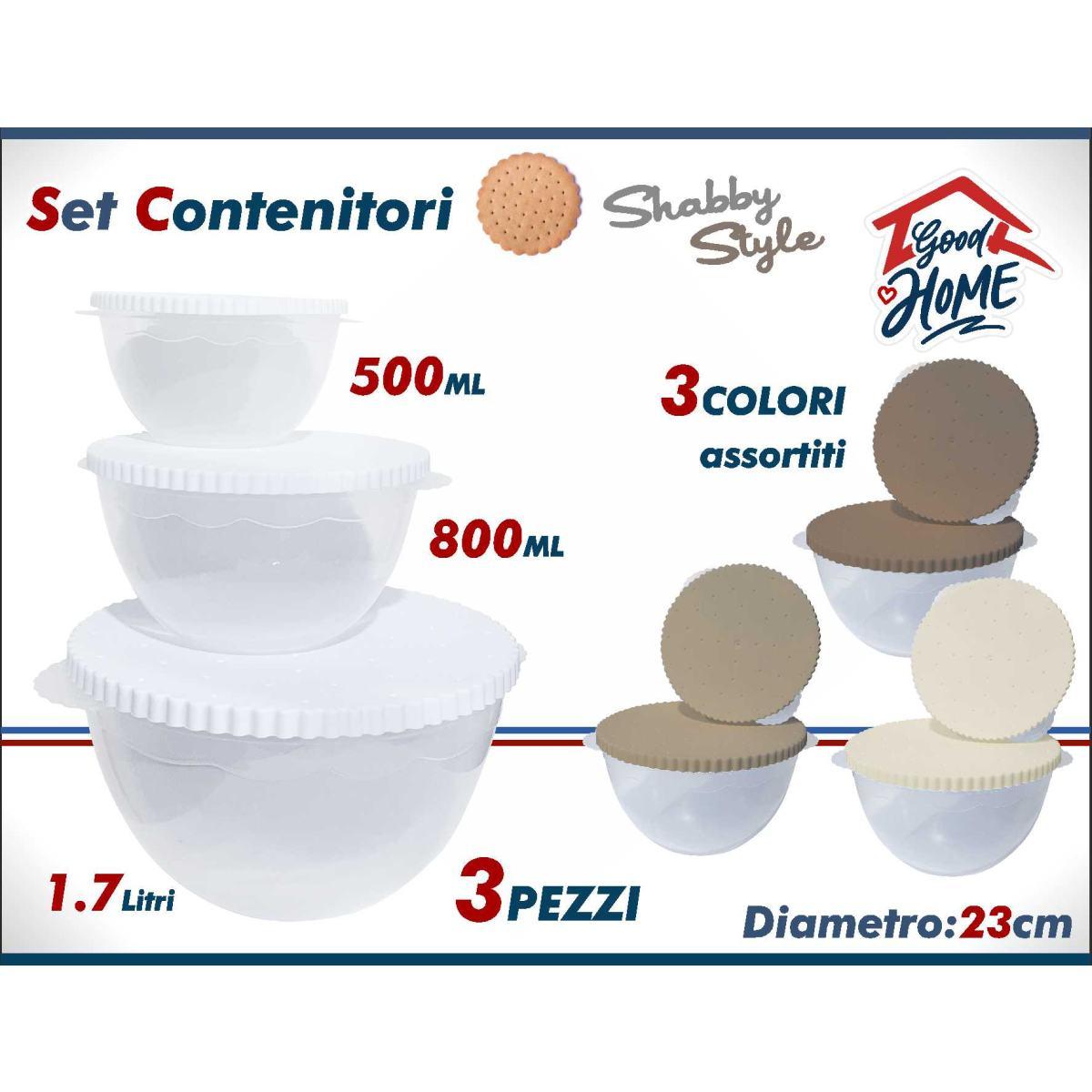 3 Contenitori shabby effetto biscotto