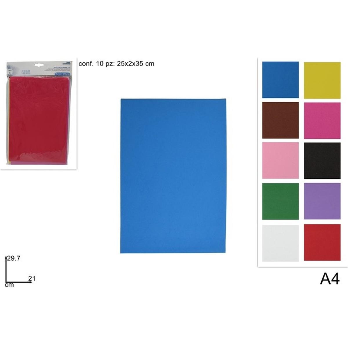 Fogli a 4 in Eva set 10 pz colorati