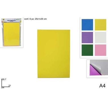 Fogli Adesivi in Eva A4 Set 6 Col.Chiari