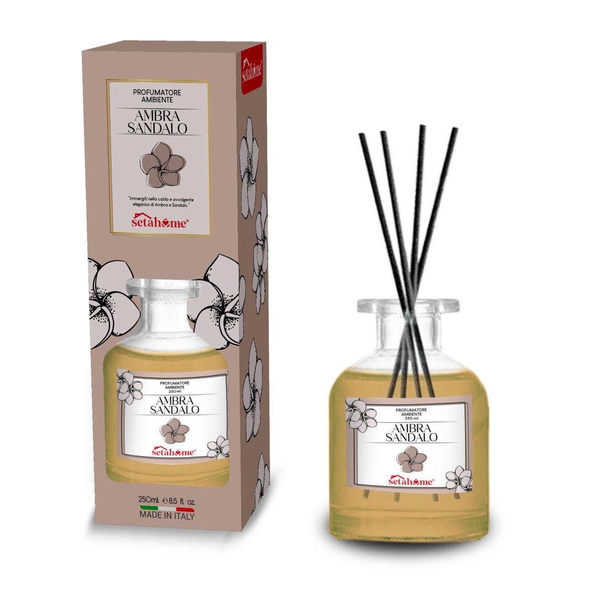 Diffusore Ambiente Ambra e Sandalo 250 ML c/6 bastoncini