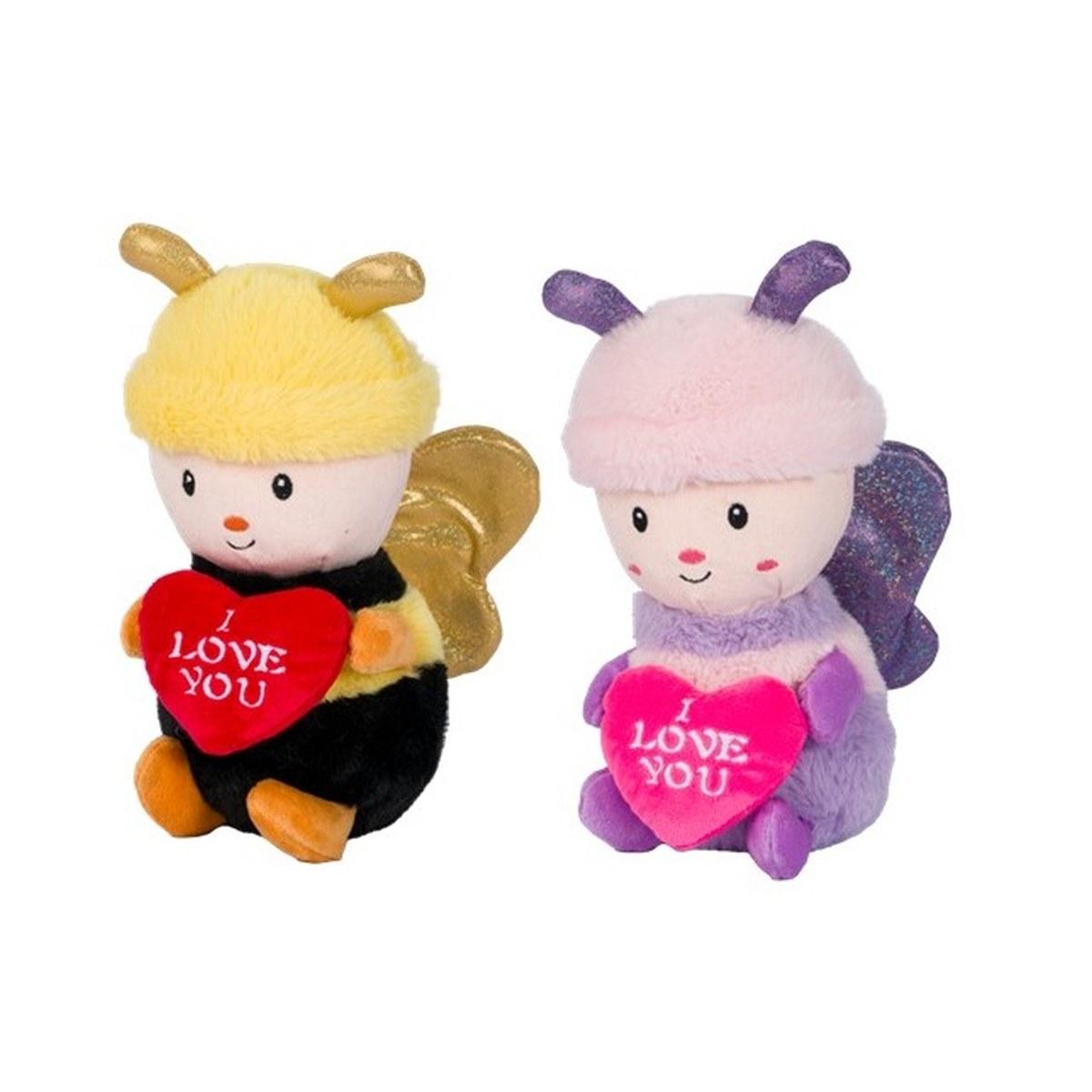 Peluche Ape e Farfalla 20 cm I Love You