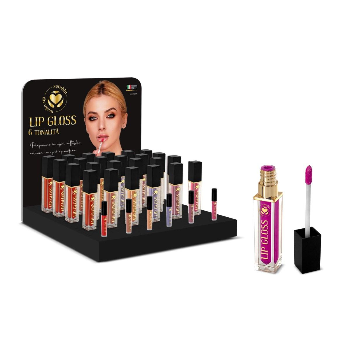 Lipgloss 6 colorazioni 24 pz + Tester