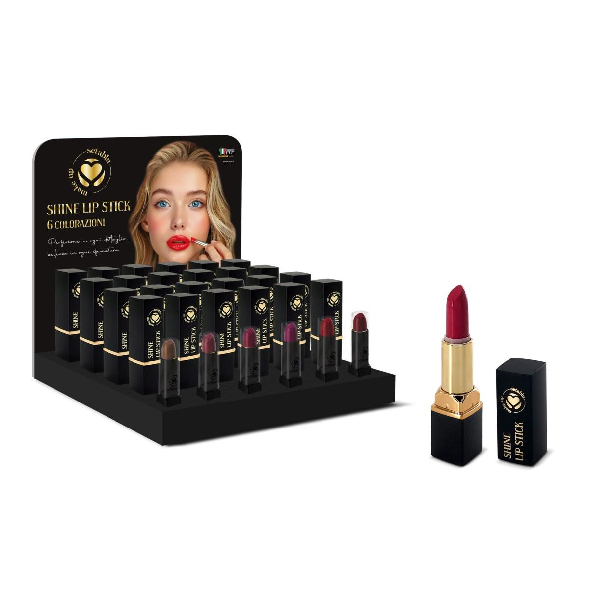 Lipstick Shine 6 colorazioni 24 pz + Tester