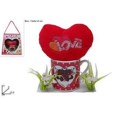 Tazzina C/Cuore Peluche & Fiore 3 Ass