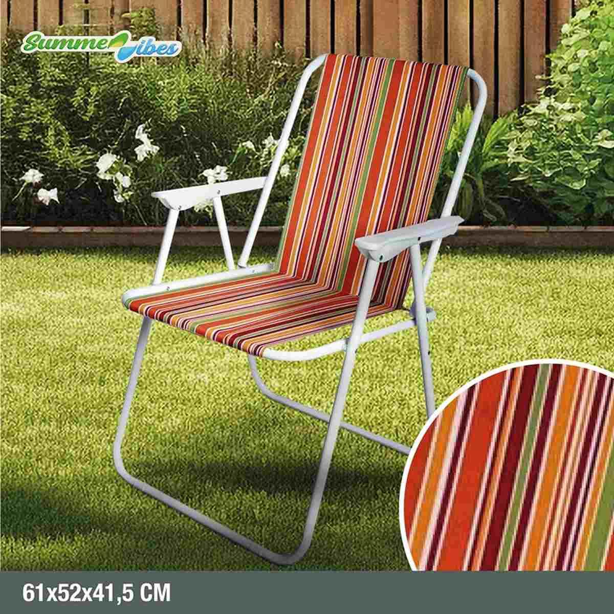 Sedia Relax Alta T/C Cotone 61*41,5*90 Steel Arancio