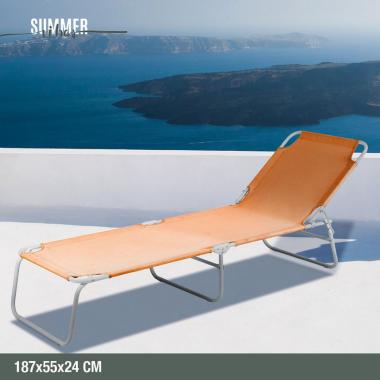 Lettino Mare Oxford 600D Peach Steel 187*55*24