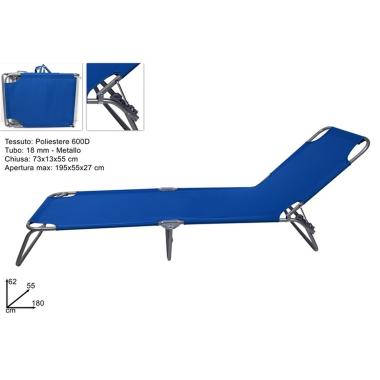 Lettino Metallo Poliestere 600D 18T Blu