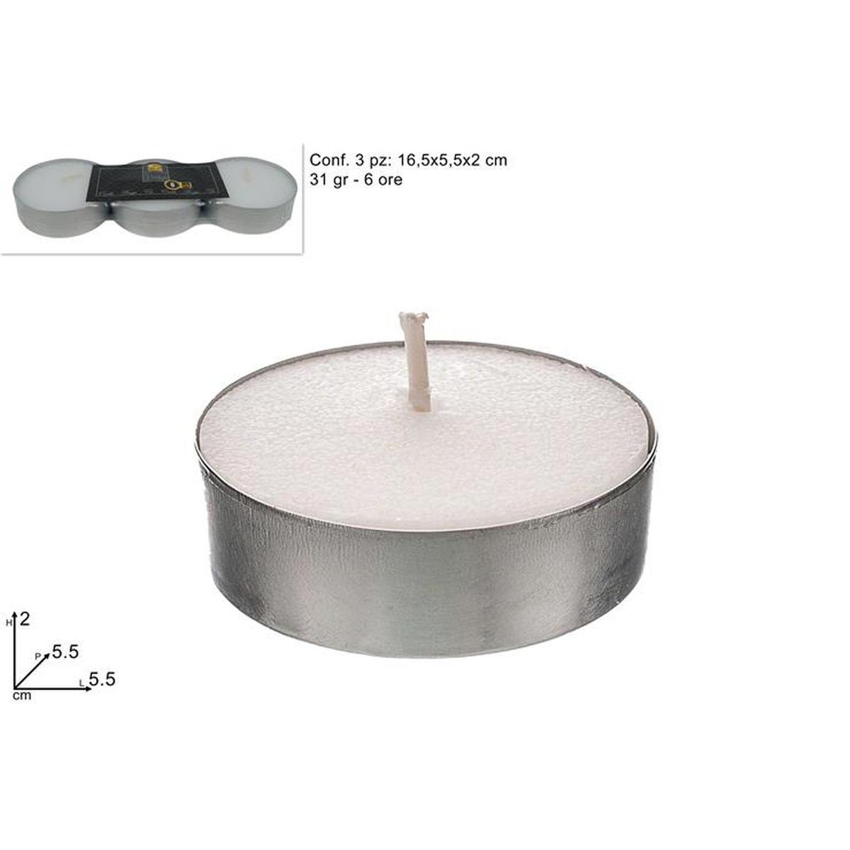 Candele Tealight 3pz 31Gr 6 Ore