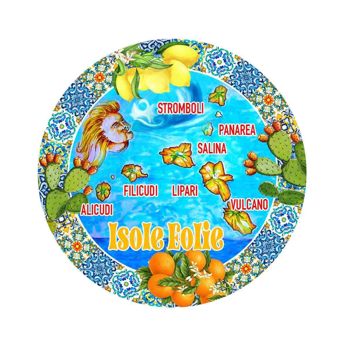 Magnete Isole Eolie Mappa Tondo