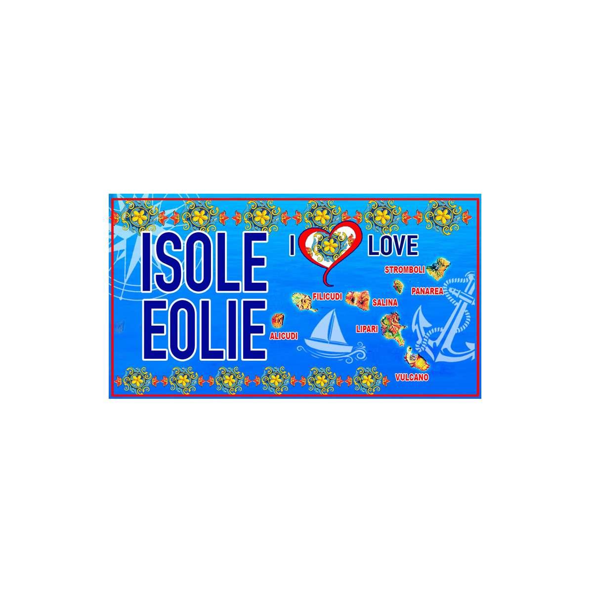 Magnete Targa Metallo Isole Eolie