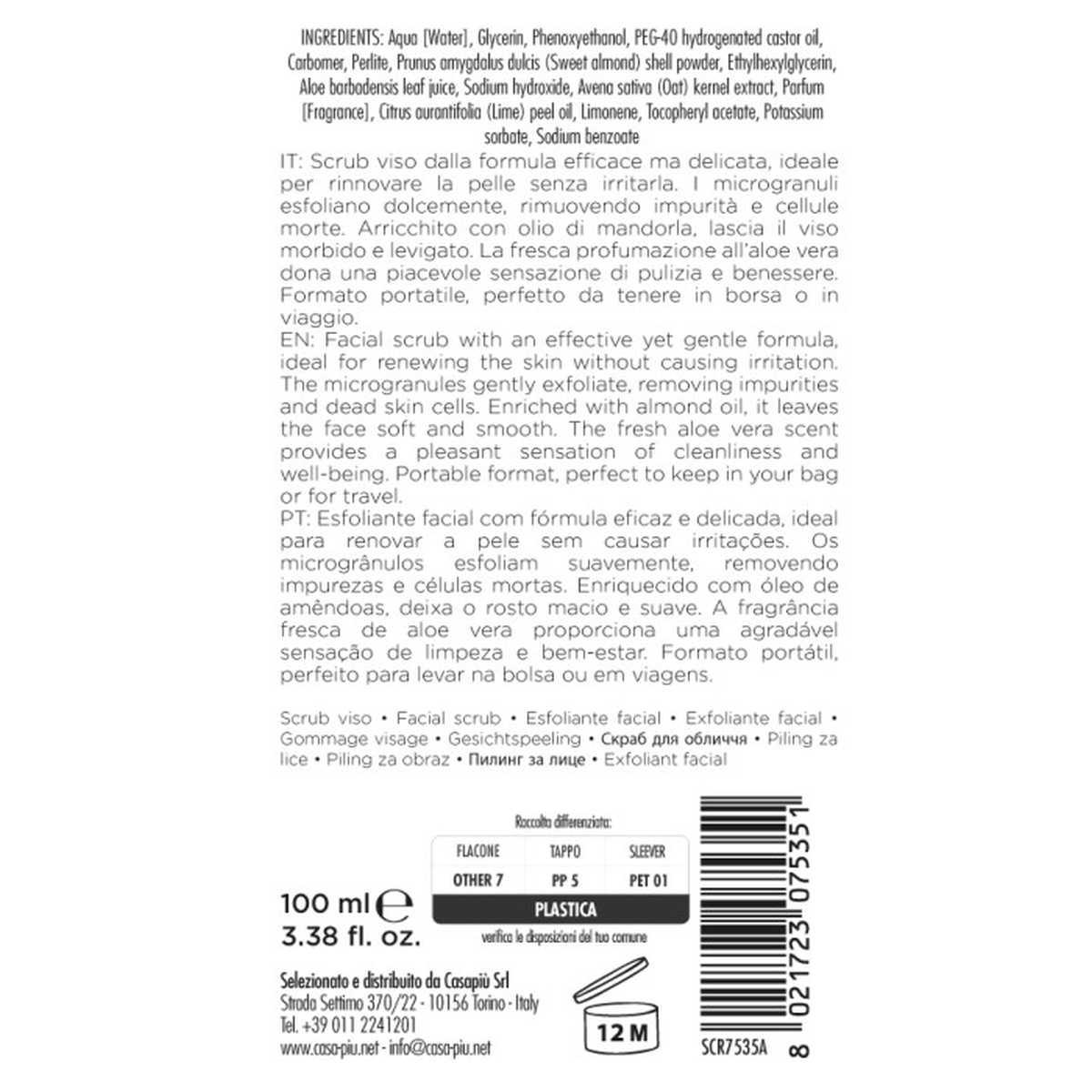 Scrub Viso Aleo e Olio di Mandorle