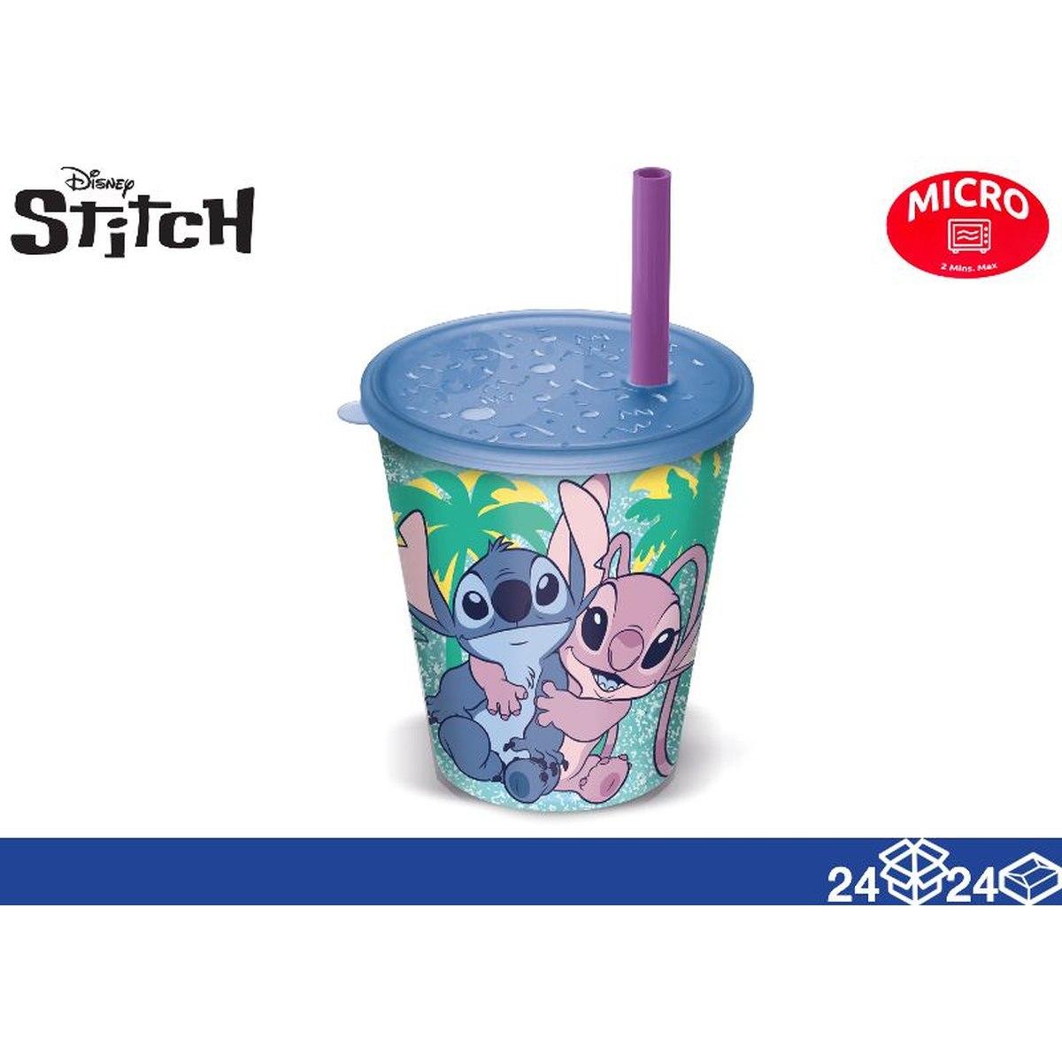 Bicchiere con cannuccia stitch