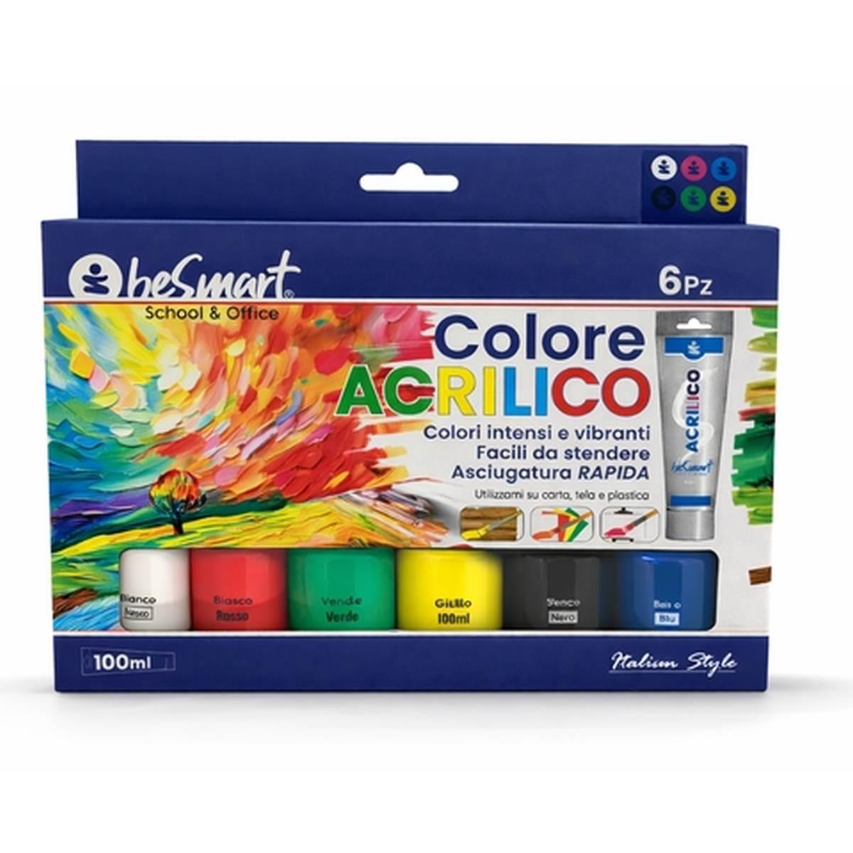 Tempera Acrilica 6 col.ass.100 ml be smart