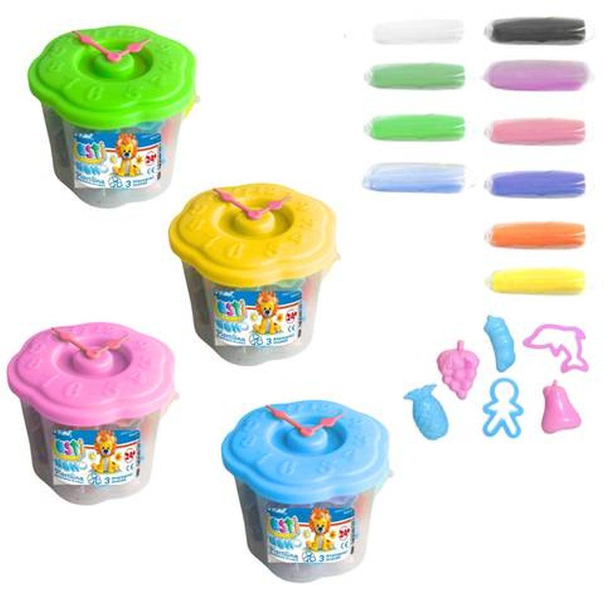 Plasti-Doh Orologio Plastilina 8 cm 10 pz +3 Forme 60 gr.