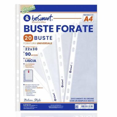 Confezione Buste Forate A4 90mic 20