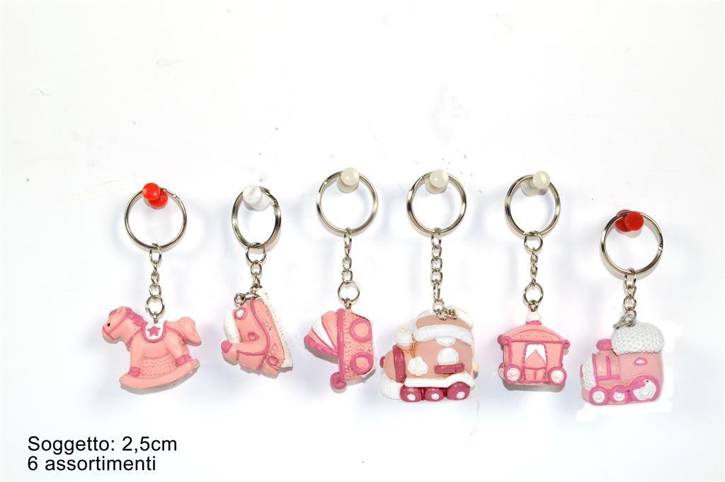 Portachiavi Soggetti Vari 6 assortito Rosa